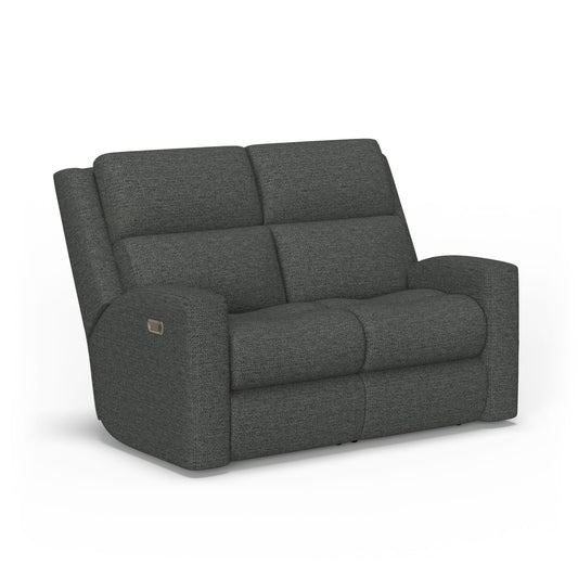 Flexsteel Score Power Reclining Loveseat with Power Headrests & Lumbar