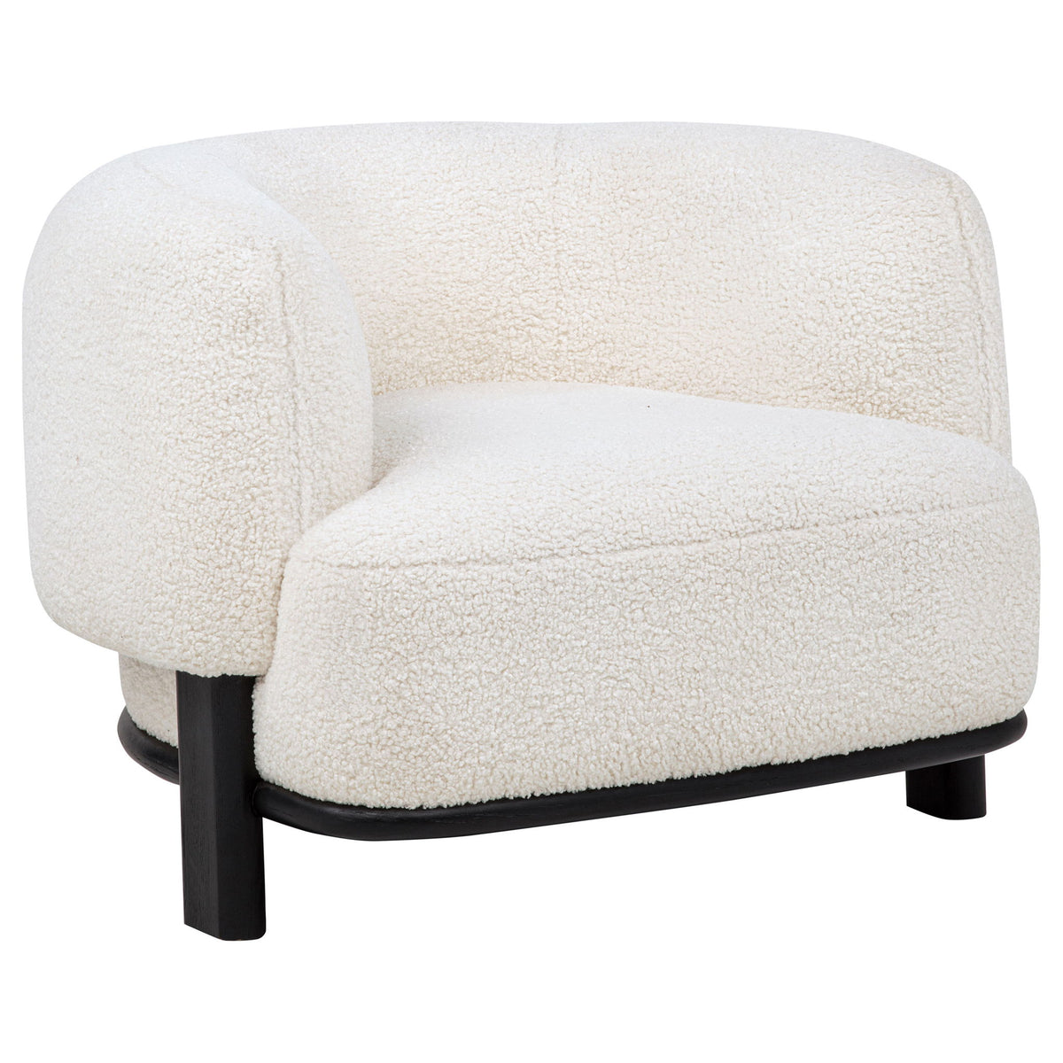 Lawler Upholstered Barrel Back Accent Chair Ivory and Black