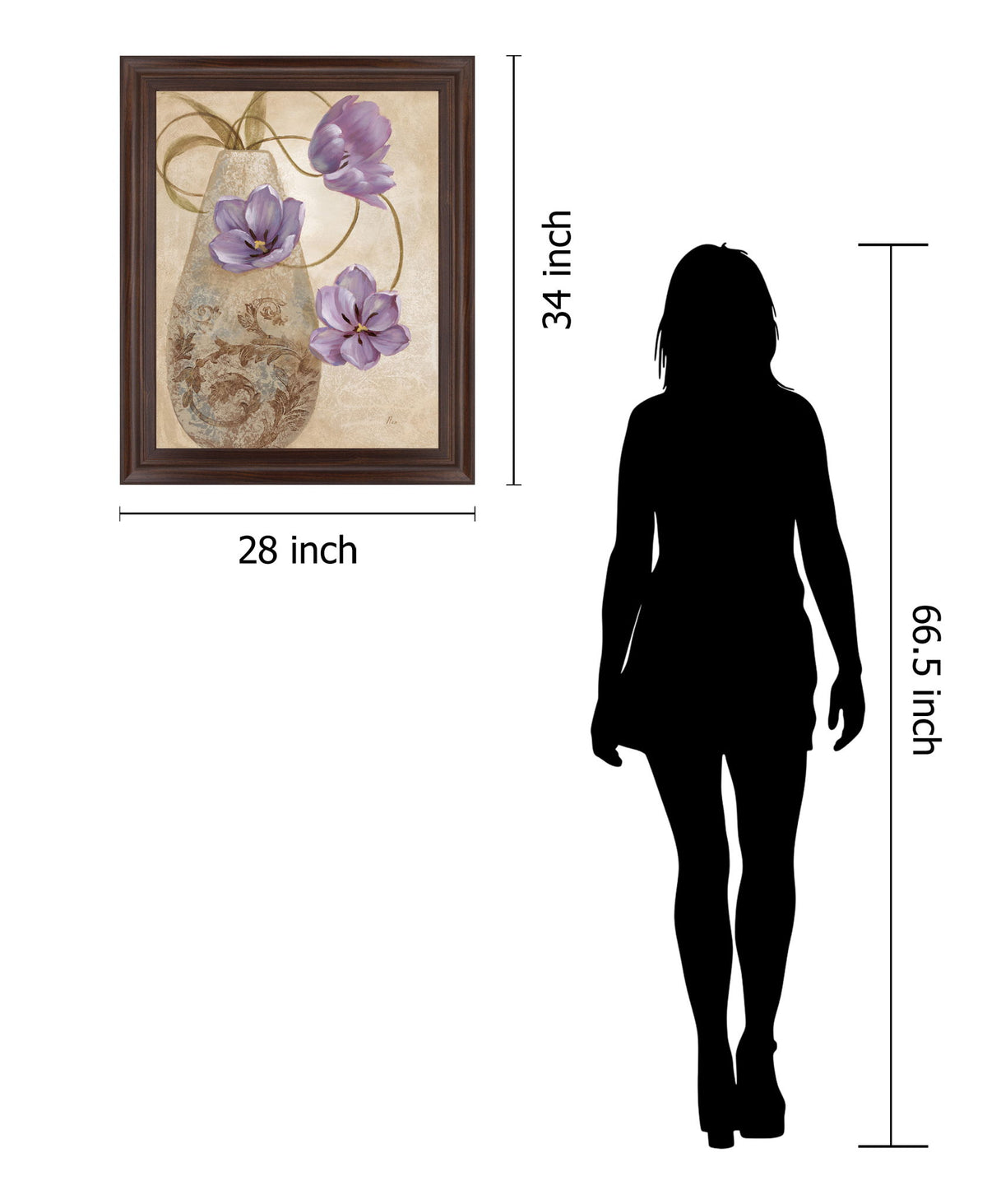 Twilight Petals - 28" x 34" Framed Wall Art - Purple