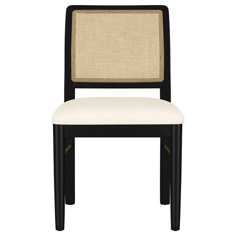 Arini Rattan Cane Dining Side Chair Black (Set of 2)