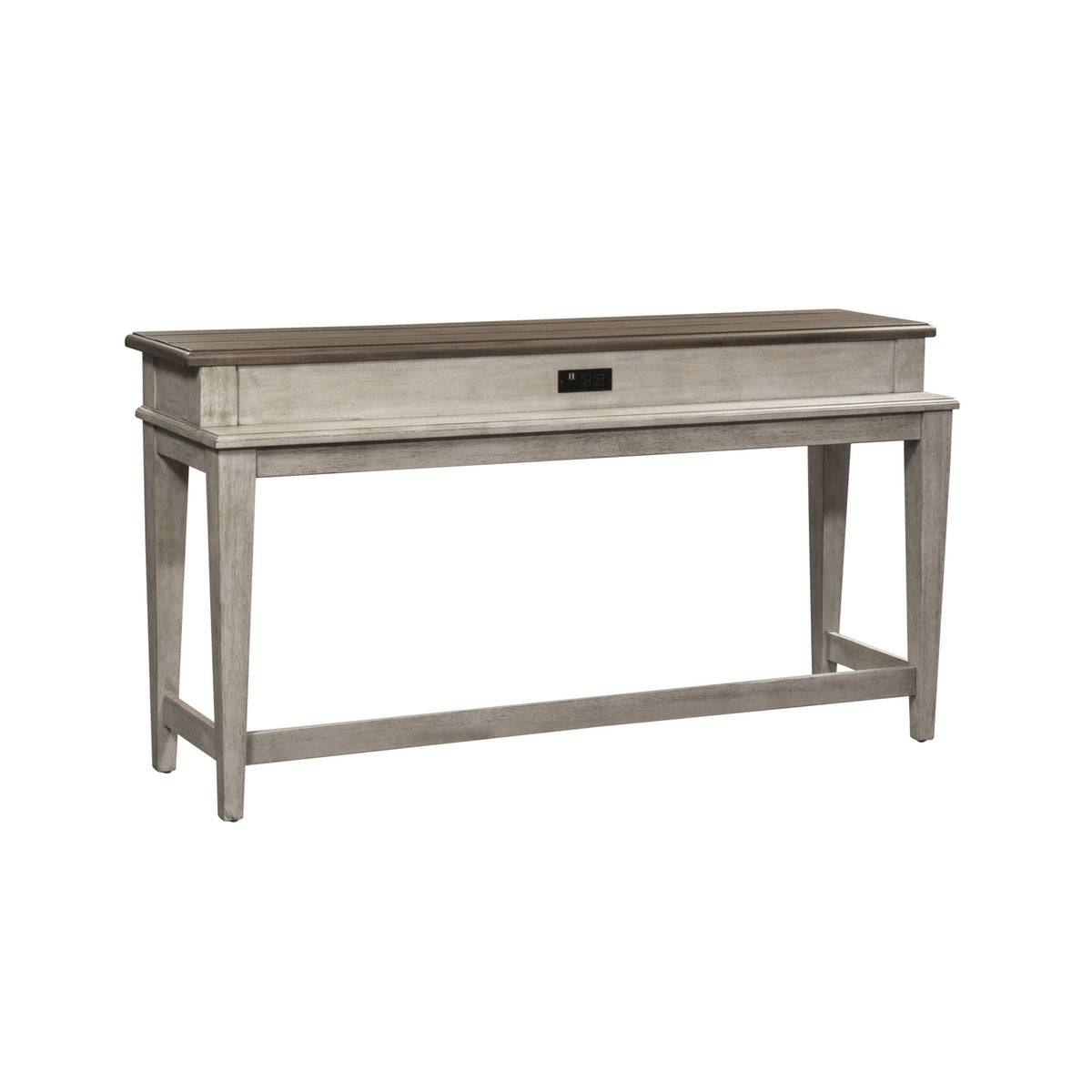 Heartland - Console Bar Table - Antique White / Tobacco Tops