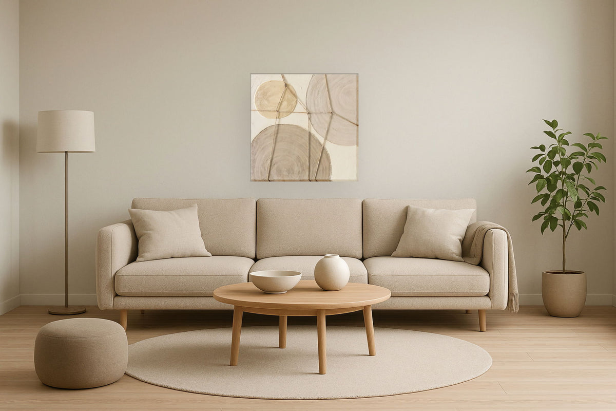 Braided Harmony - 39" x 39" Framed Wall Art - Beige