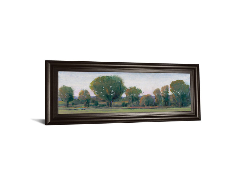 Panoramic Treeline Il By Tim Otoole - Framed Print Wall Art - Dark Green