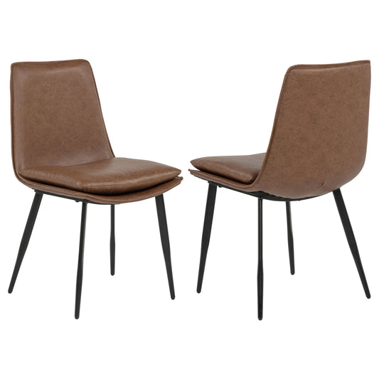 Ortega Upholstered Dining Side Chair Coffee (Set of 2)