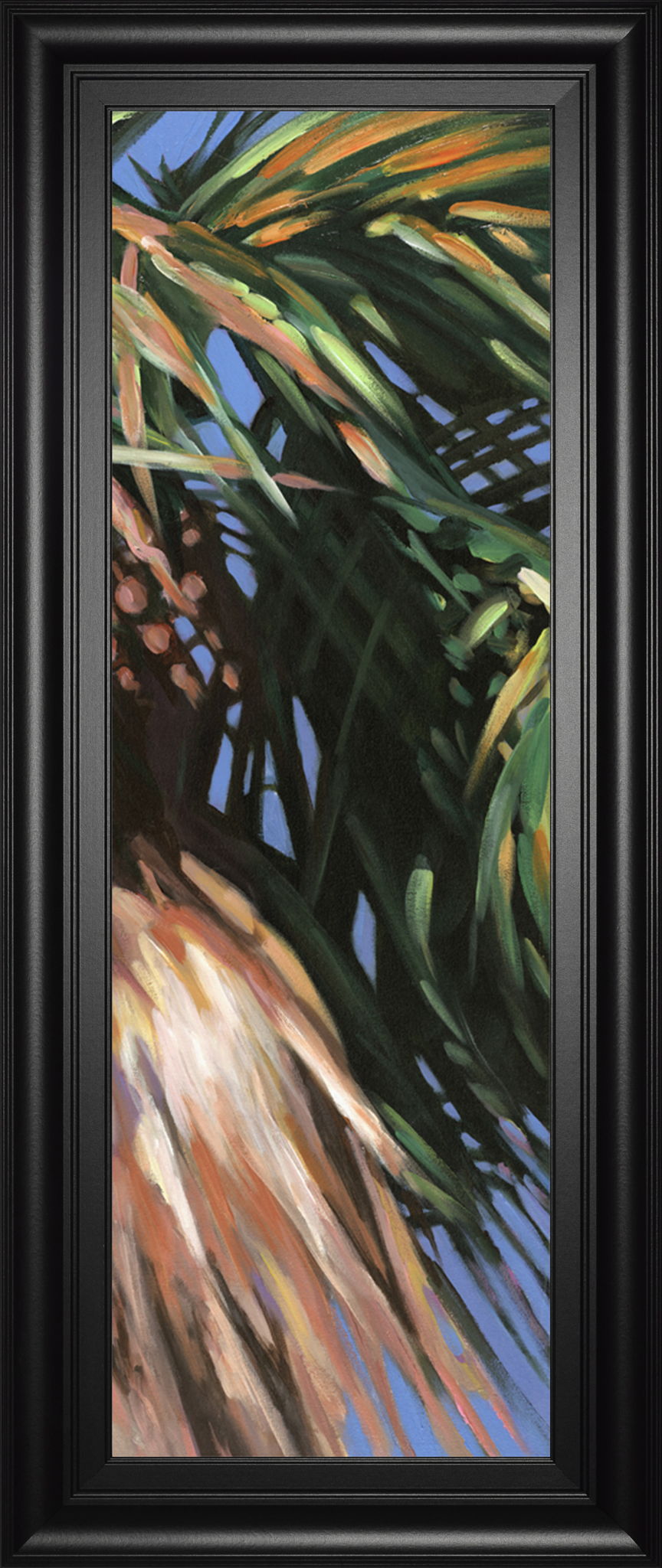 Wild Palm Il By Suzanne Wilkins - Framed Print Wall Art - Dark Green