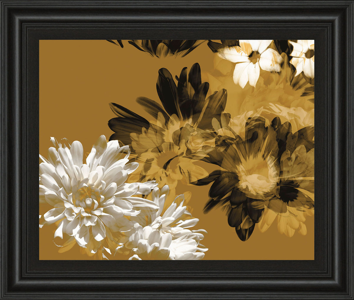 Golden Bloom I By Framed Print Wall Art - Light Brown