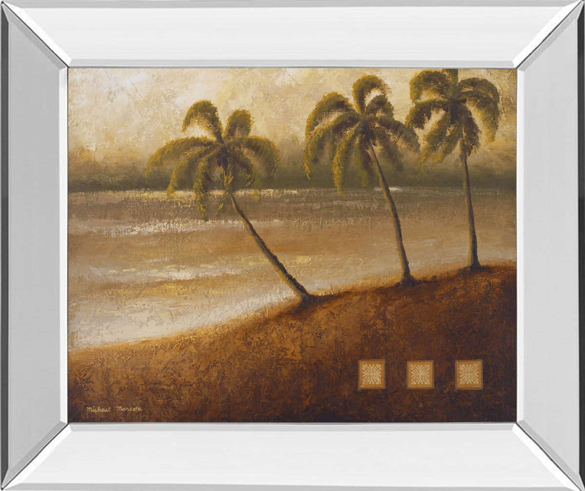 Tropical Escape Il By Michael Marcon - Mirror Framed Print Wall Art - Light Brown