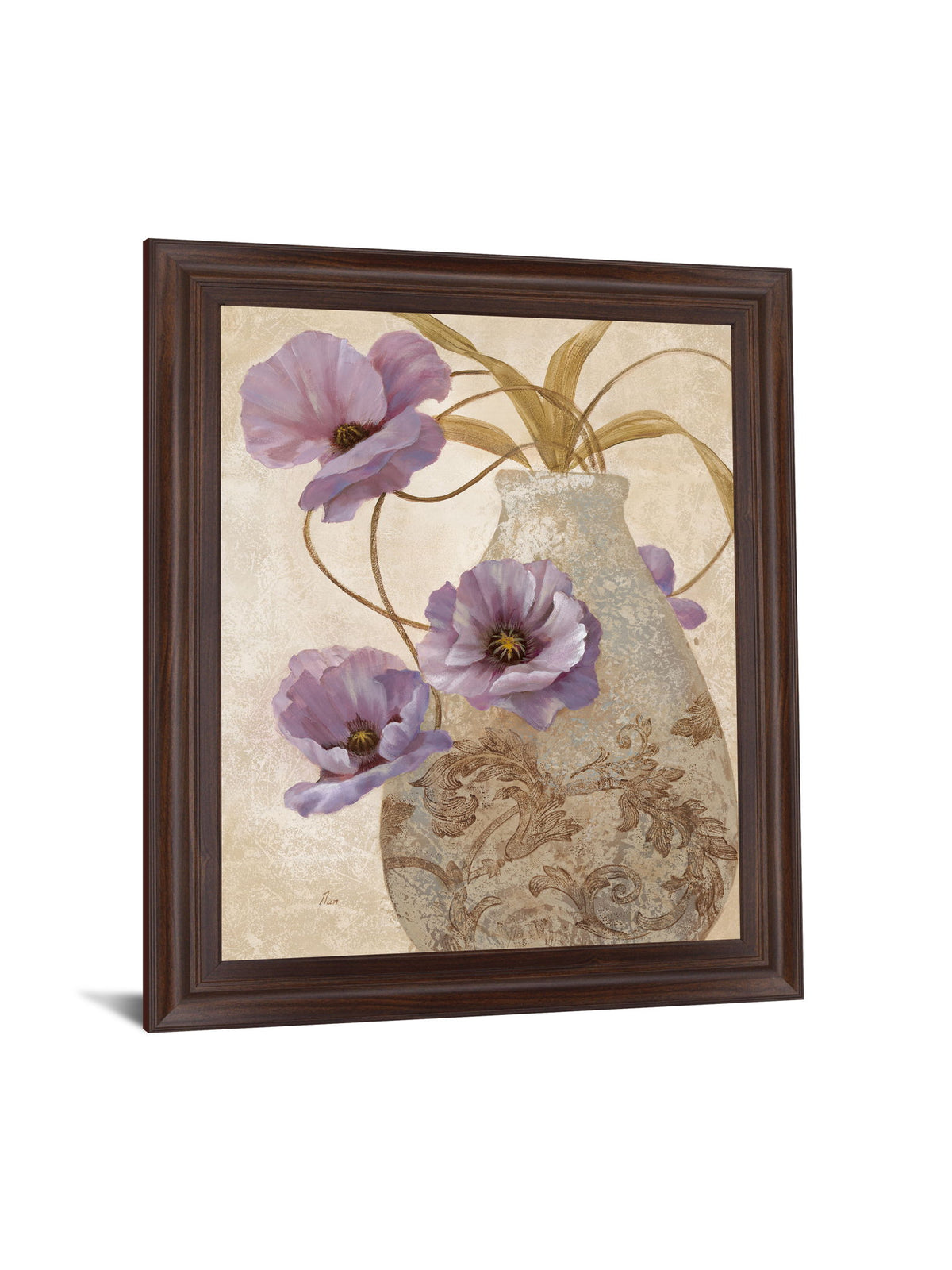 Whispering Violet Blooms - 28" x 34" Framed Wall Art - Purple