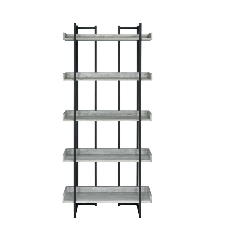 Preston - 2 Piece Desk And Bookshelf Set - Gray