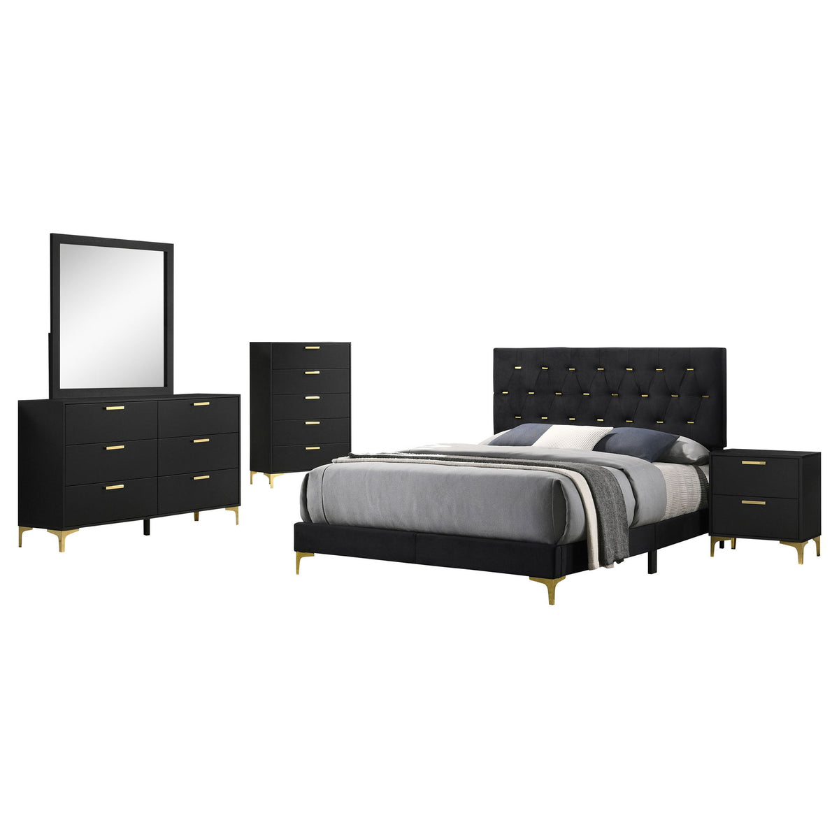 Kendall 5-piece Queen Bedroom Set Black