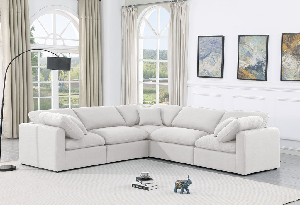 Indulge - Linen 5 Piece Modular Corner Sectional - White