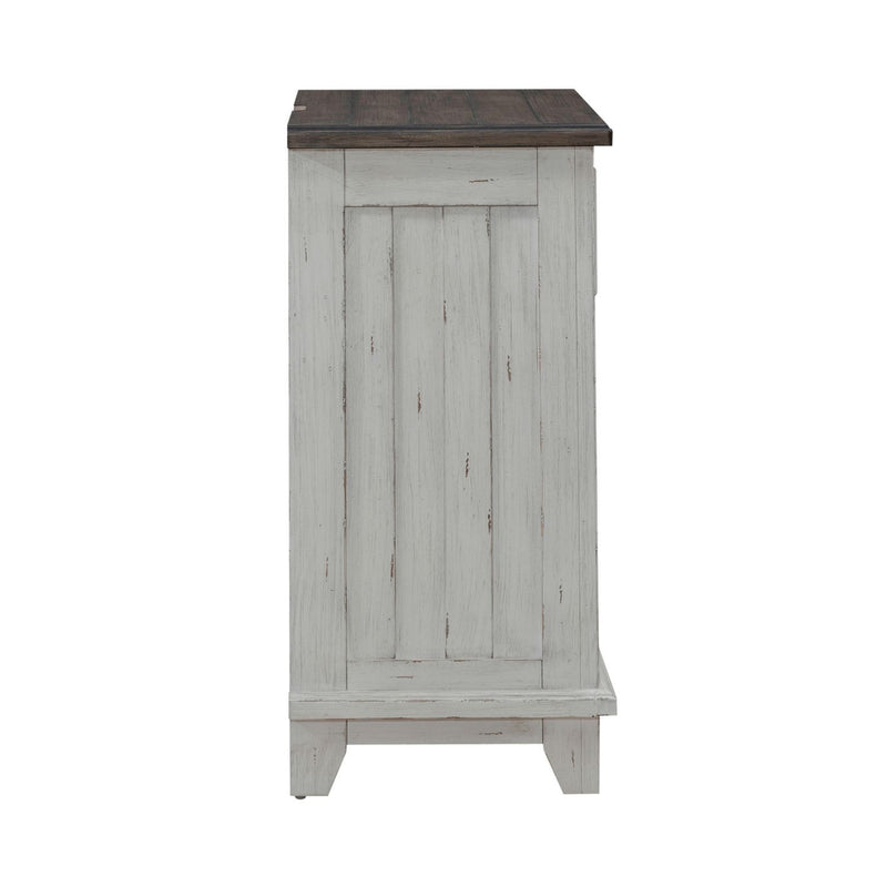 River Place - Bedside Chest With Charging Station - Riverstone White & Tobacco
