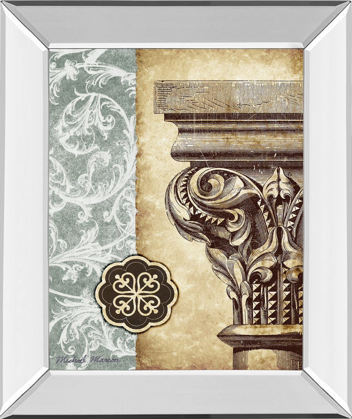 Fomanesque I By Michael Marcon - Mirror Framed Print Wall Art - Beige