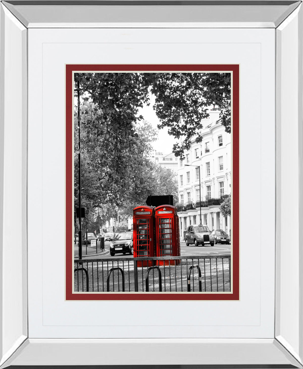 Telephone By Emily Navas - Mirror Framed Print Wall Art - Dark Gray