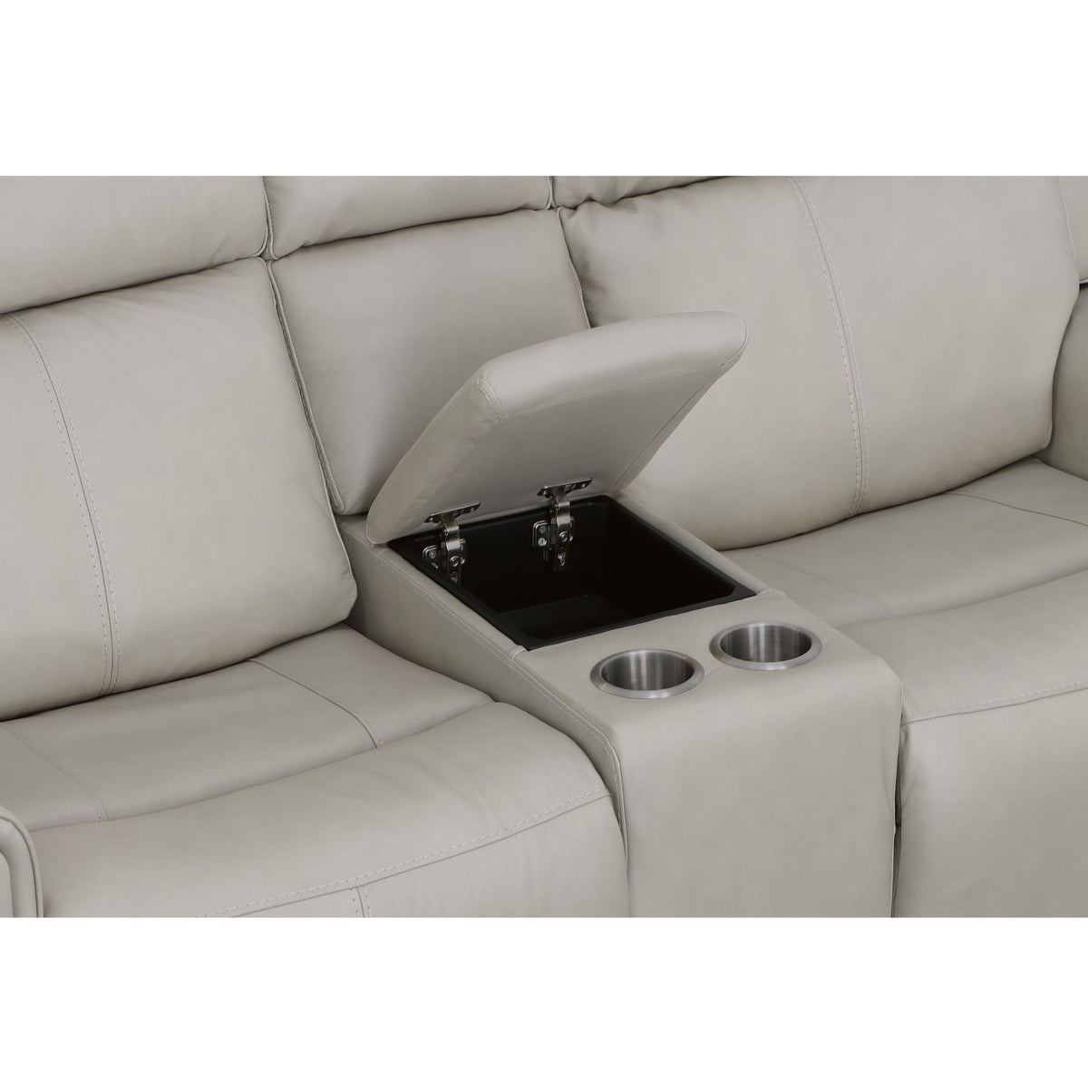 Flexsteel Barnett Power Reclining Loveseat with Console, Power Headrests & Lumbar