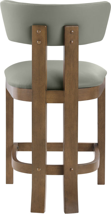 Lavrin - Vegan Leather Upholstered Counter Stool (Set of 2) - Walnut Base