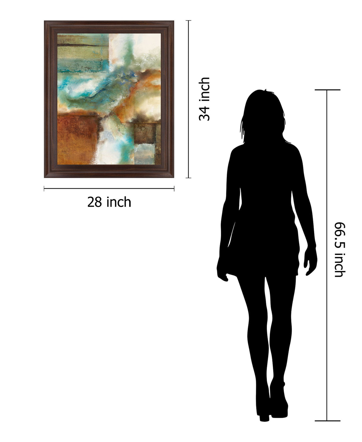 Copper Mist - 28" x 34" Framed Wall Art - Blue