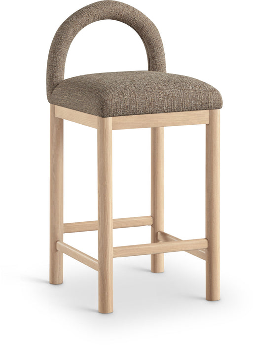 Conrad - Linen Counter Stool With Natural Legs