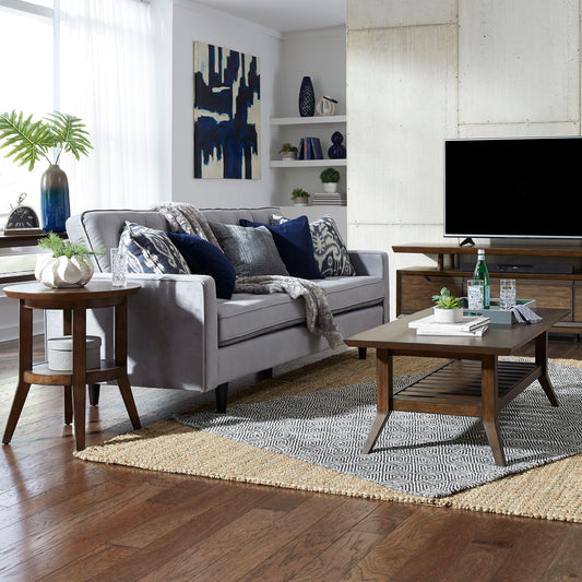 Ventura Blvd - 3 Piece Table Set (1 Cocktail Table 2 Round End Tables) - Bronze Spice