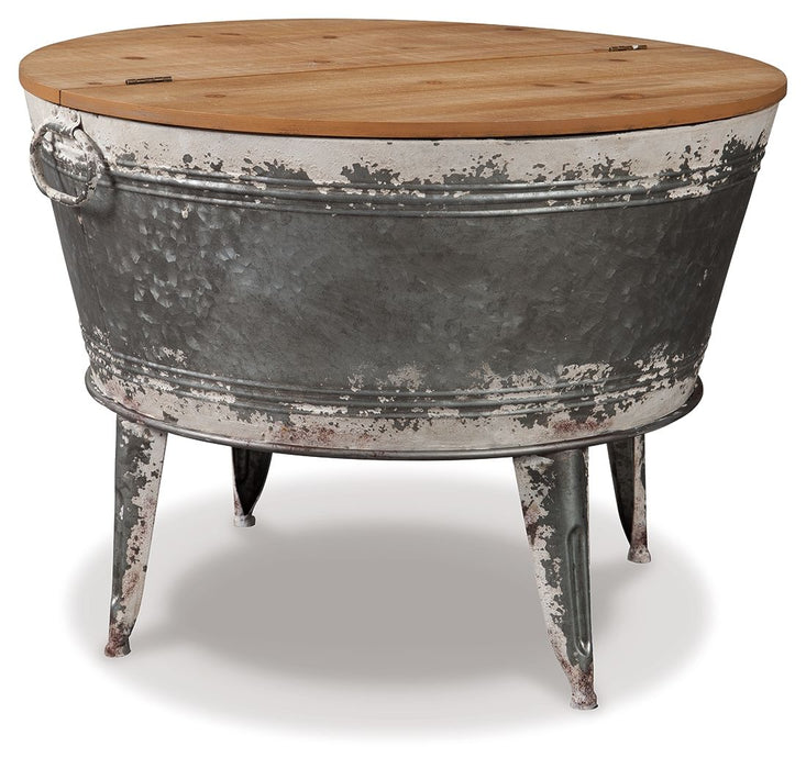 Shellmond - Metallic / Brown / Beige - Accent Cocktail Table