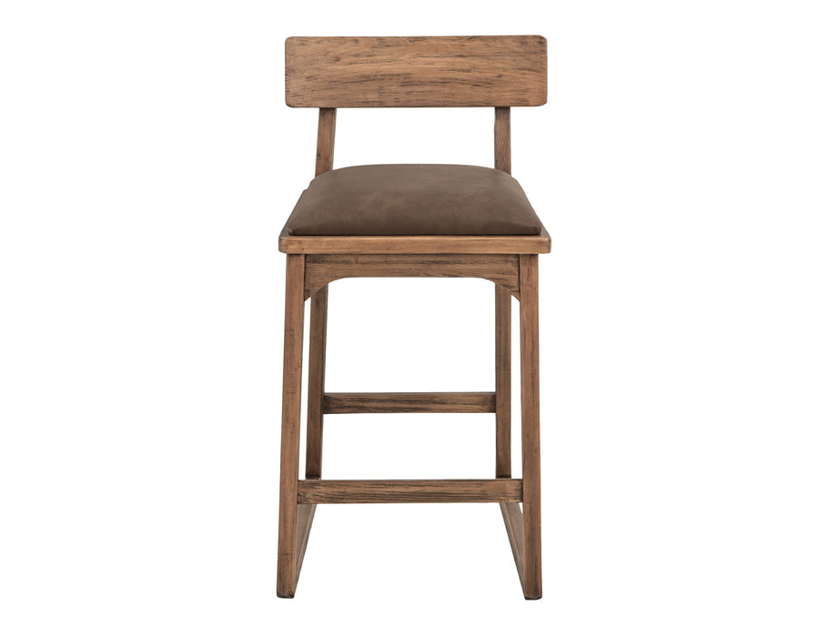 Balam - 24" Upholstered Barstool (Set of 2) - Light Brown / Dark Brown