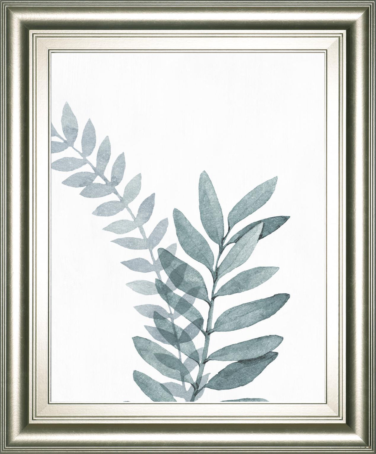 22x26 Blue Botanical Wash II By Conrad Knutsen - Silver