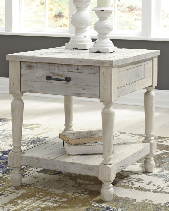 Shawnalore - Whitewash - Rectangular End Table