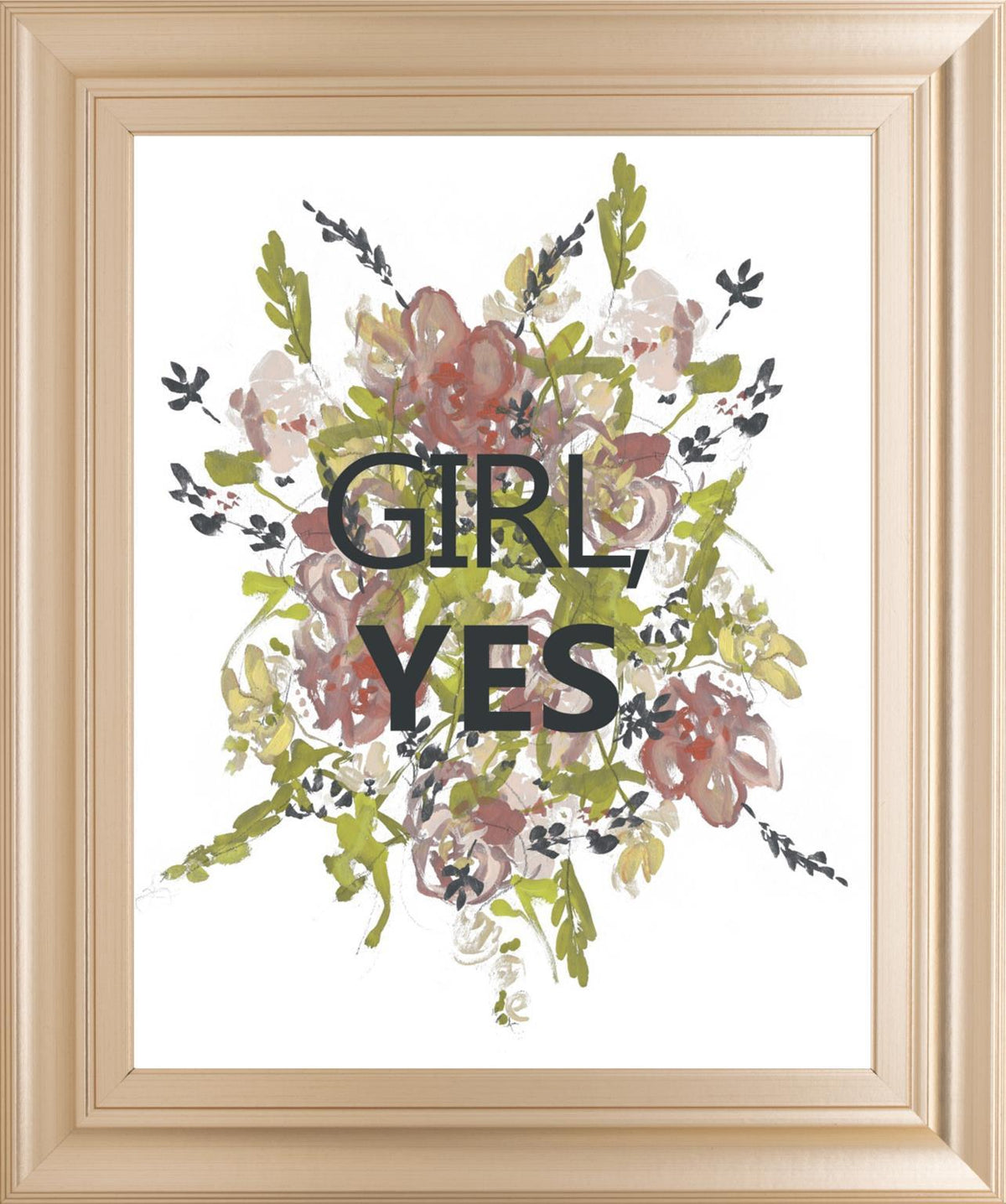 22x26 Empower Flowers II By Jennifer Goldberger - Beige