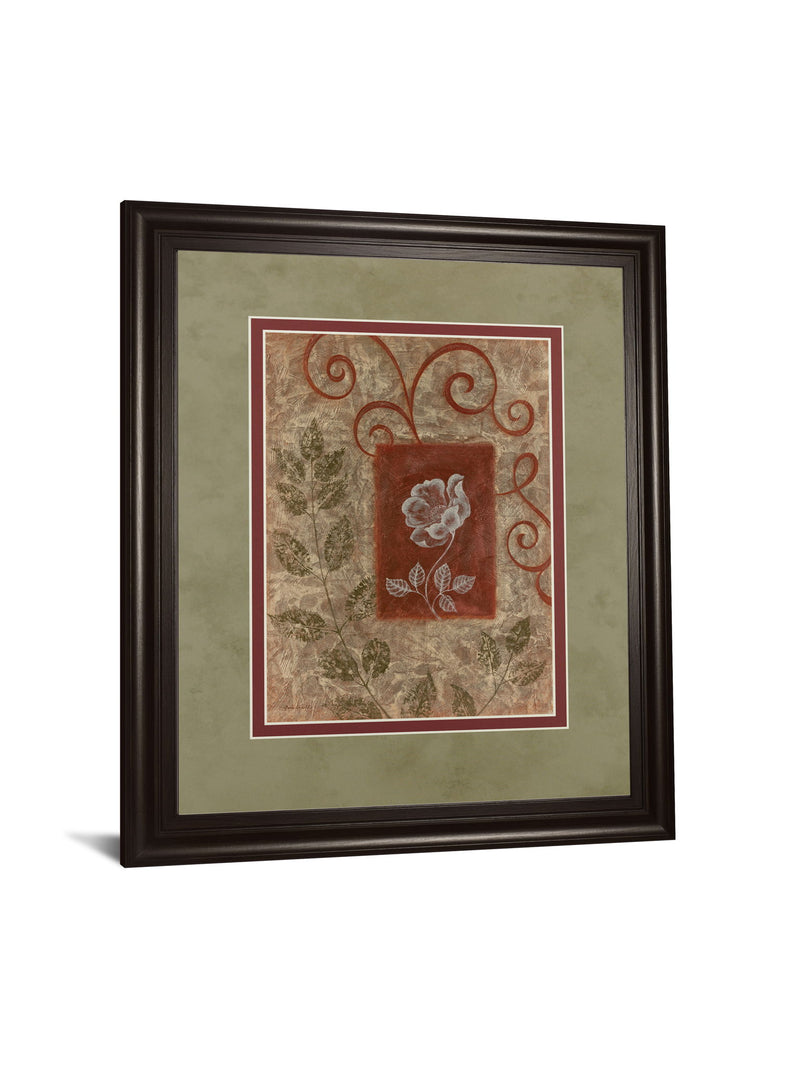 Verdant Scrolls - 34" x 40" Framed Wall Art - Beige