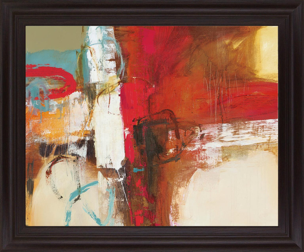 Scarlet Fusion - 28" x 34" Framed Wall Art - Red