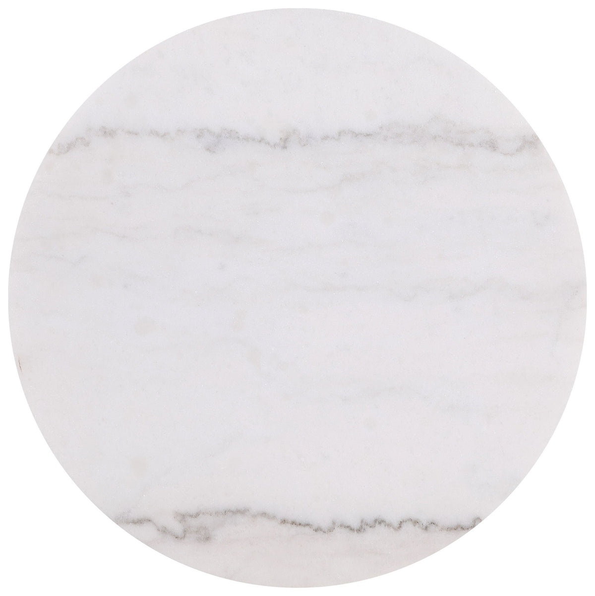 Jason Round White Marble Top Side End Table Greige