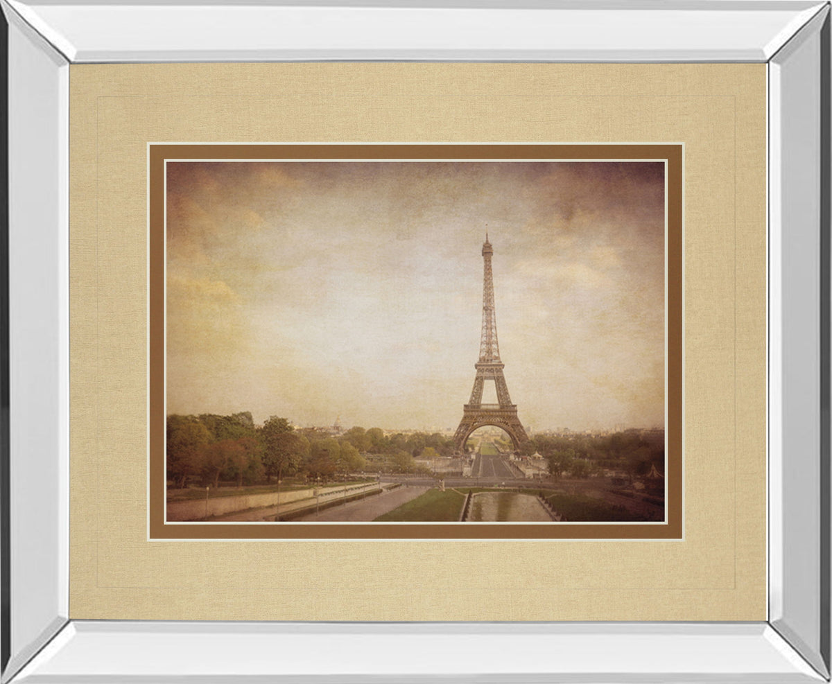 Tour De Eiffel By H. Jacks - Mirror Framed Print Wall Art - Light Brown