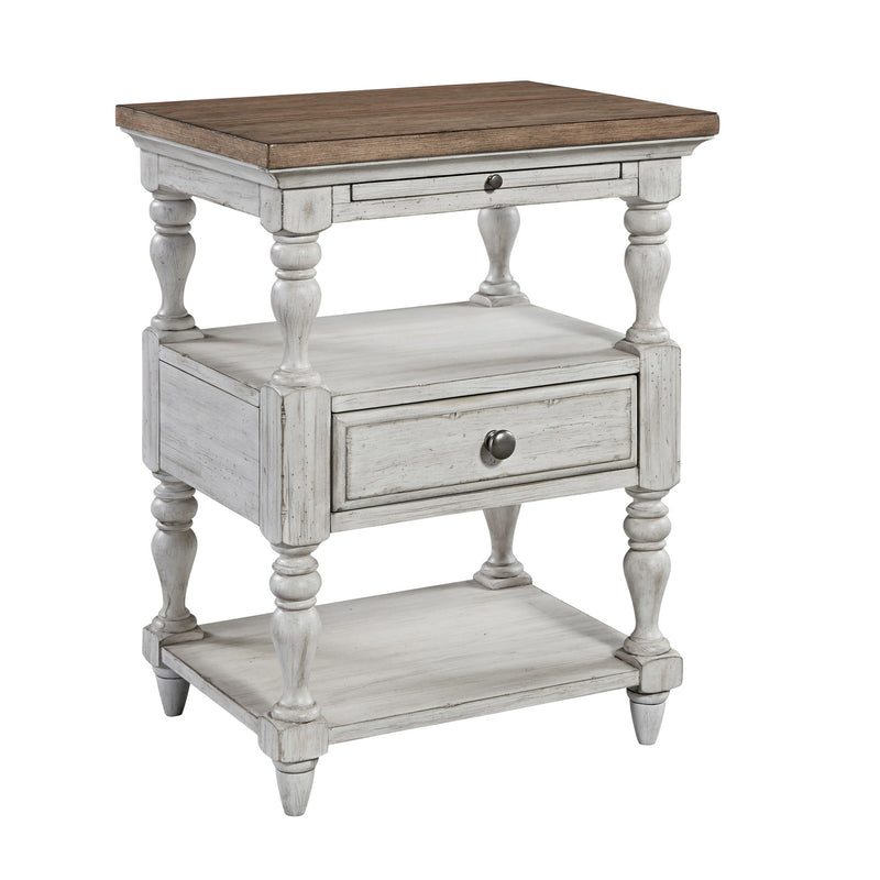 Farmhouse Reimagined - 1 Drawer Nightstand - Antique White / Chestnut Tops
