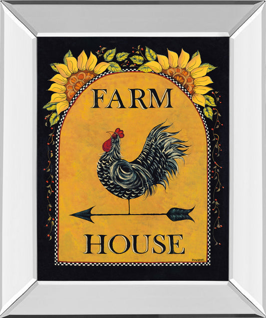 Sunny Farmhouse By Lisa Hillker - Mirror Framed Print Wall Art - Orange