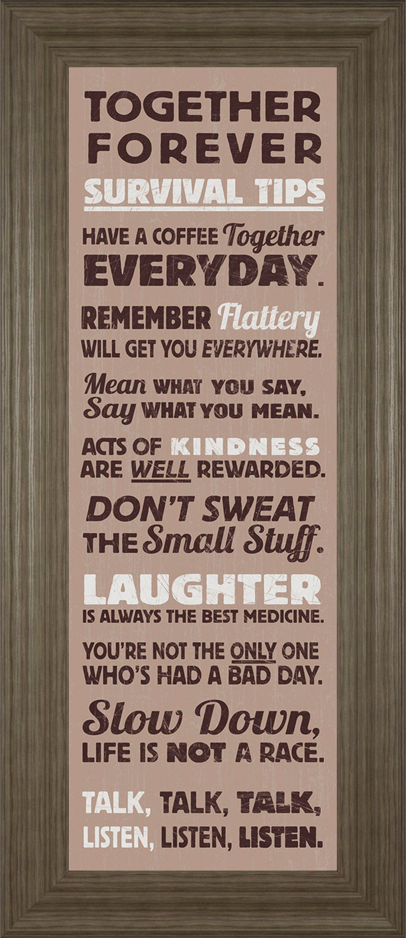 Survival Tips I By The Vintage Collection - Framed Print Wall Art - Light Brown