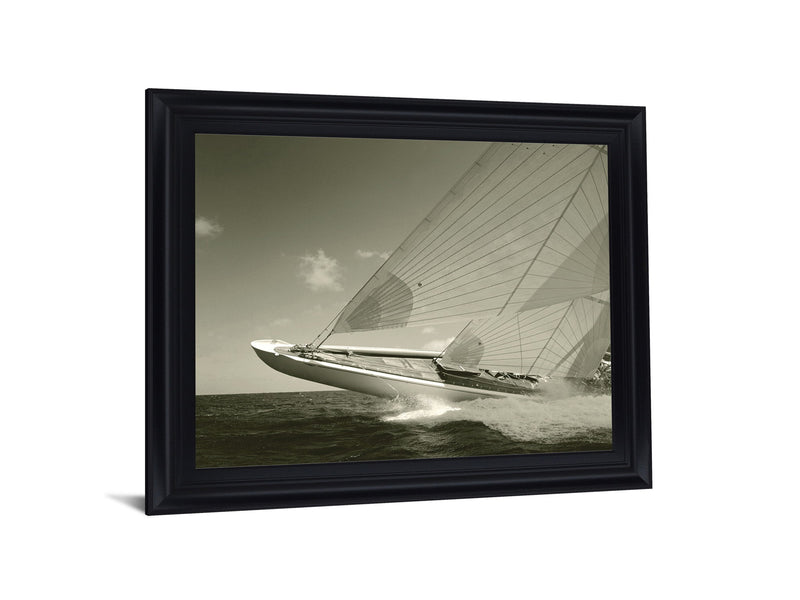 Windborne Racer - 28" x 34" Framed Wall Art - Dark Gray