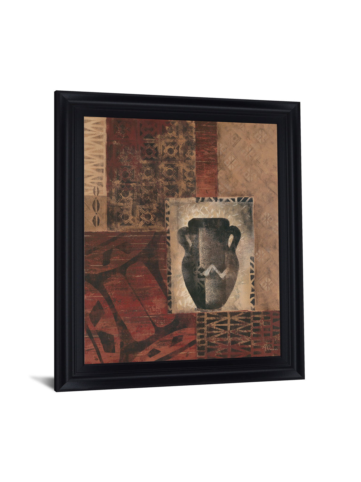 Earthen Echoes - 28" x 34" Framed Wall Art - Dark Brown