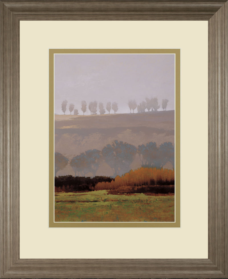 Trees Above The River By M. Bohne - Framed Print Wall Art - Light Brown