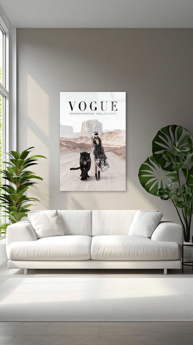 "Desert Companions" Tempered Glass With Foil - White / Black / Tan
