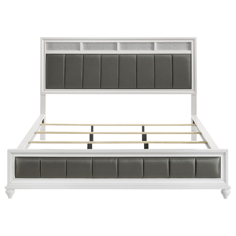 Barzini Wood California King Panel Bed White
