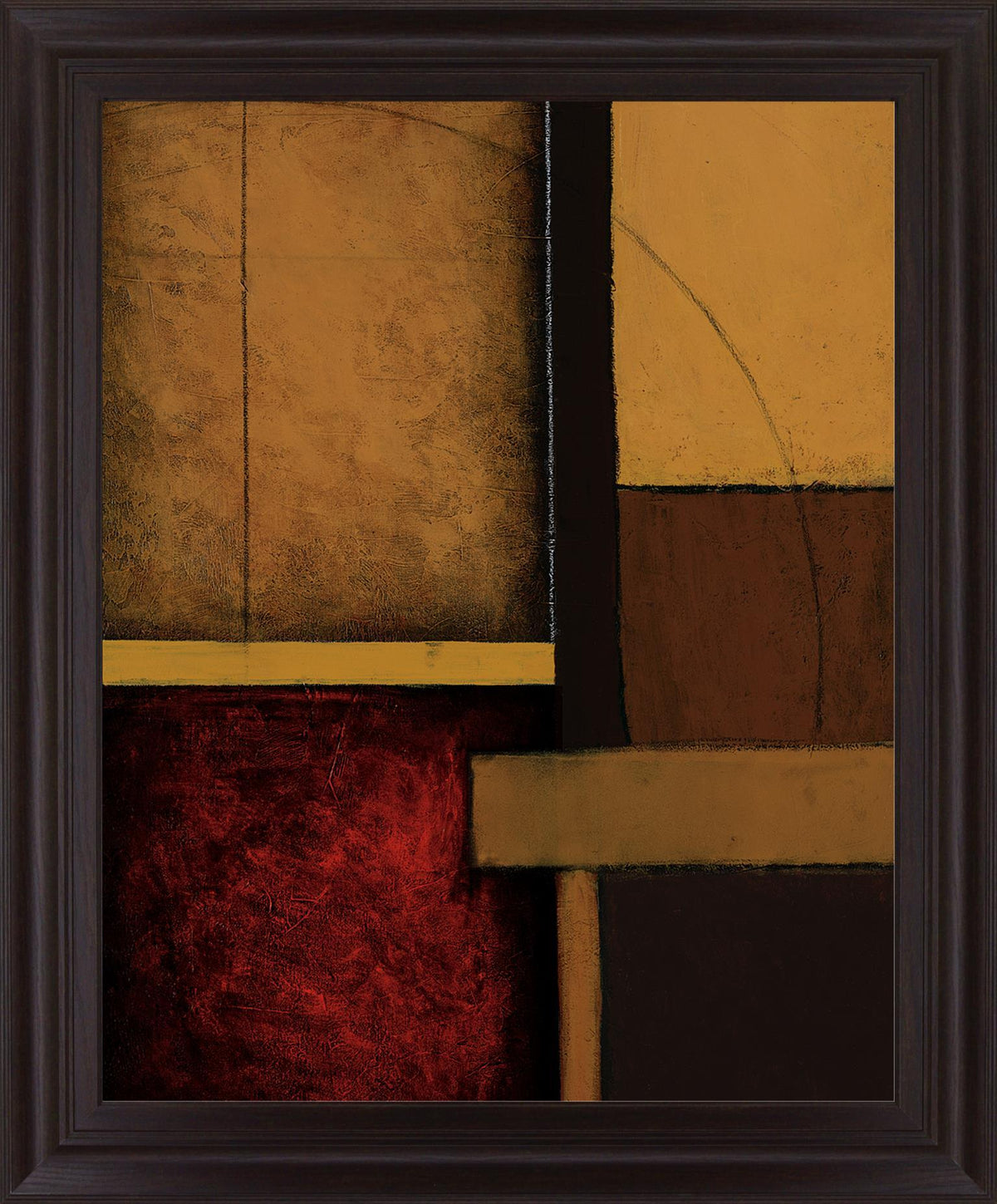 Sultry Ember - 28" x 34" Framed Wall Art - Dark Red