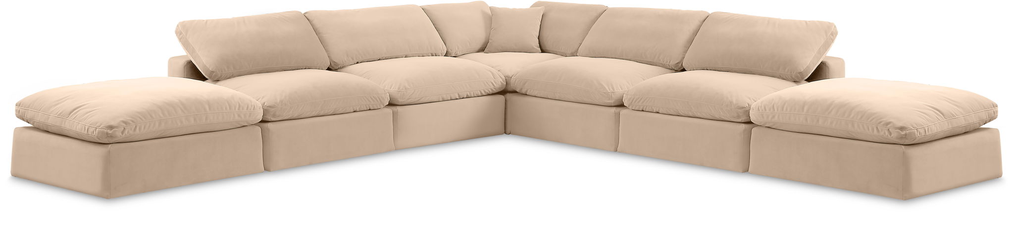 Comfy - 7 Piece Velvet Modular Corner Sectional