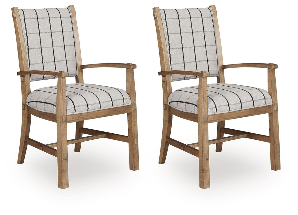 Ridgester - Dining Upholstered Arm Chair (Set of 2) - Light Brown