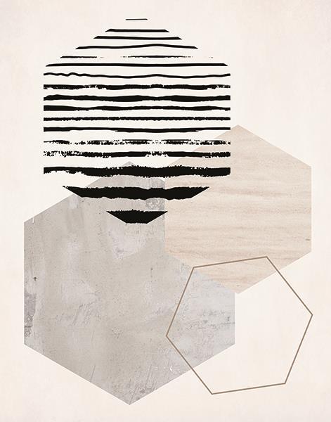 Hexagonal Display II By Daniela Santiago (Small) - Beige