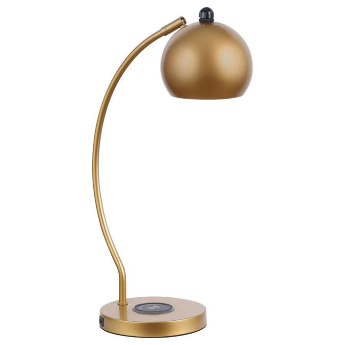 Andreas - Study Table With Wireless Charger Lamp - Gold