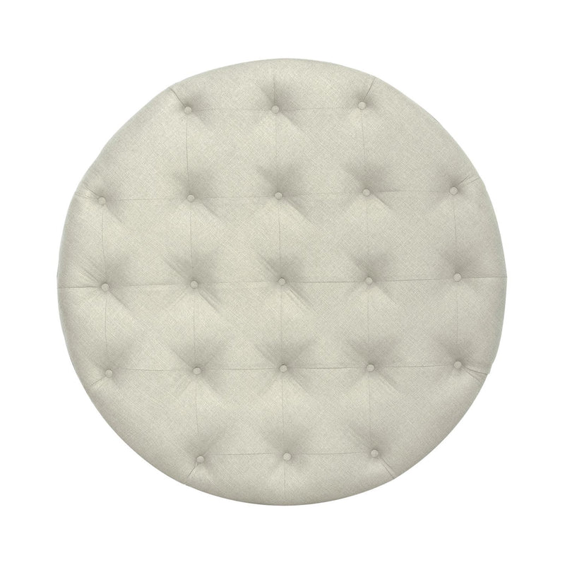 Americana Farmhouse - Round Cocktail Ottoman - Dusty Taupe