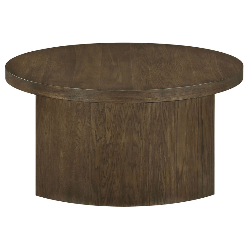 Sweeney 39-inch Round Wood Occasional Cocktail Coffee Table Dark Walnut