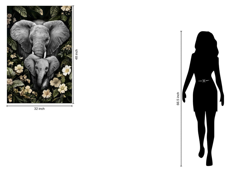Gentle Giants Haven - 32" x 48" Framed Wall Art - Dark Gray