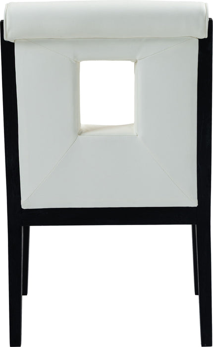 Gwendolyn - Faux Leather Dining Arm Chair With Black Frame