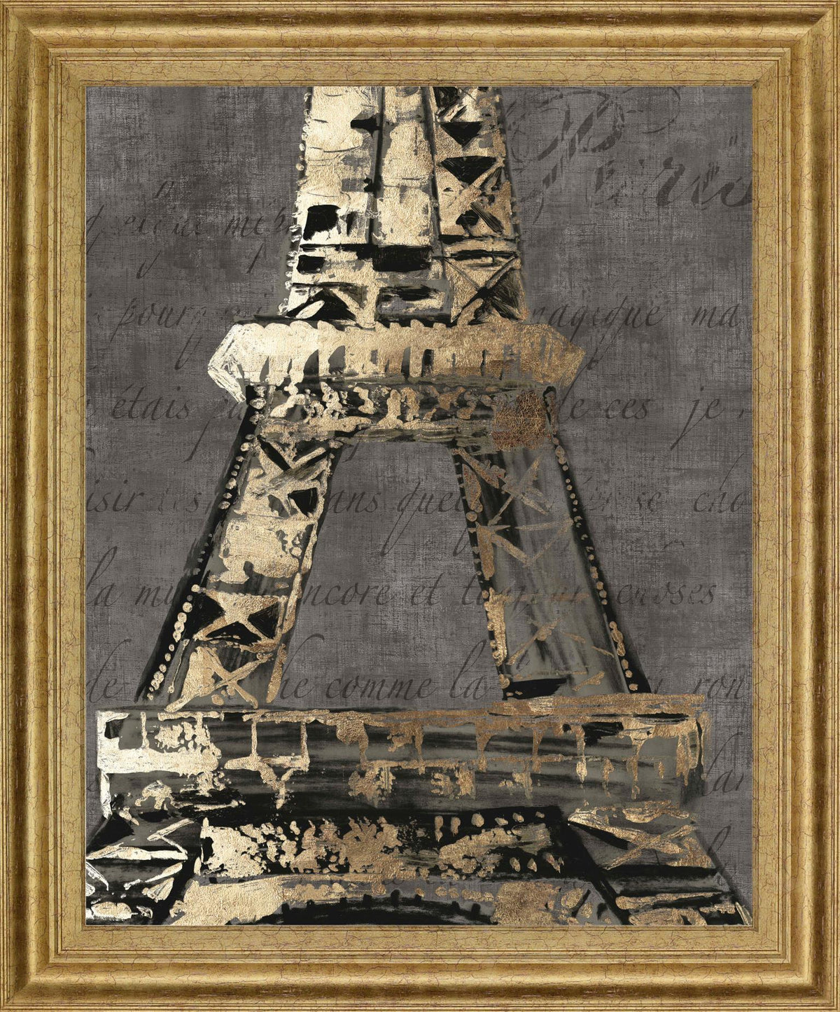 Gilded Tower - 28" x 34" Framed Wall Art - Gold